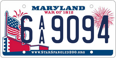 MD license plate 6AA9094