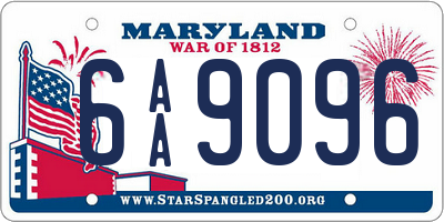 MD license plate 6AA9096