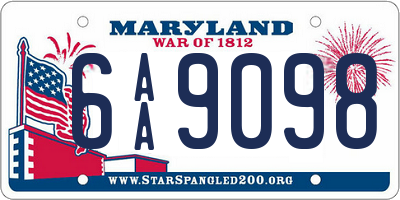 MD license plate 6AA9098