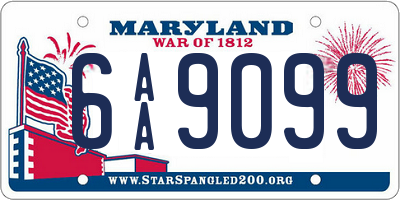 MD license plate 6AA9099