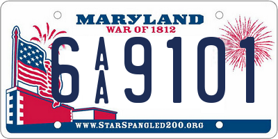 MD license plate 6AA9101