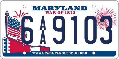 MD license plate 6AA9103