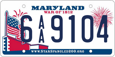 MD license plate 6AA9104