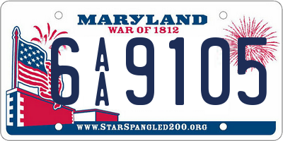 MD license plate 6AA9105