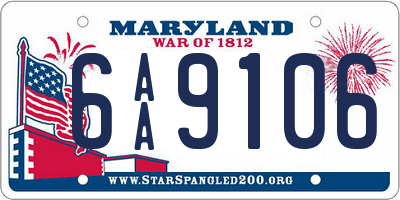 MD license plate 6AA9106