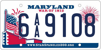 MD license plate 6AA9108