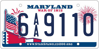 MD license plate 6AA9110