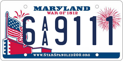 MD license plate 6AA9111