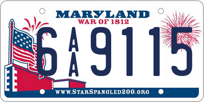 MD license plate 6AA9115