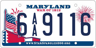 MD license plate 6AA9116