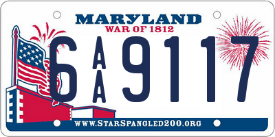 MD license plate 6AA9117