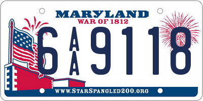 MD license plate 6AA9118