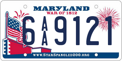 MD license plate 6AA9121