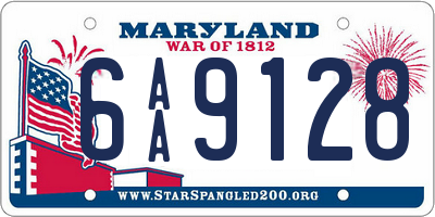 MD license plate 6AA9128