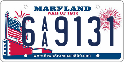 MD license plate 6AA9131