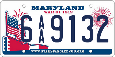 MD license plate 6AA9132