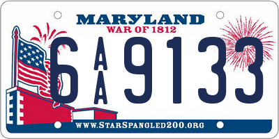 MD license plate 6AA9133