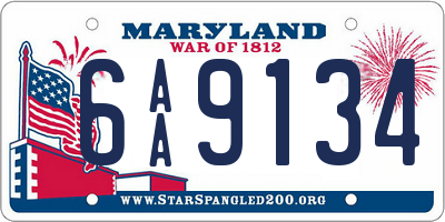 MD license plate 6AA9134