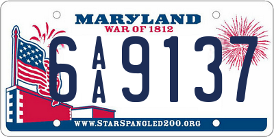 MD license plate 6AA9137