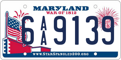 MD license plate 6AA9139