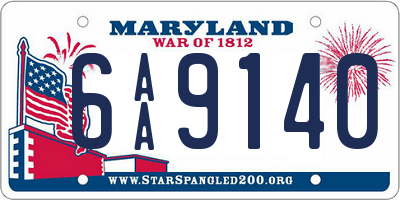 MD license plate 6AA9140