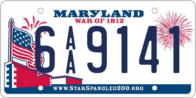 MD license plate 6AA9141