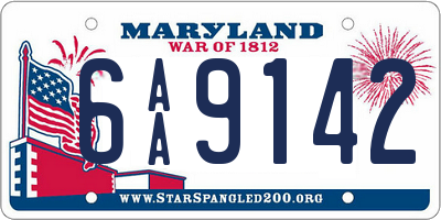 MD license plate 6AA9142