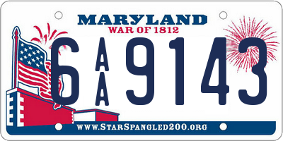 MD license plate 6AA9143