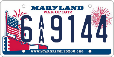 MD license plate 6AA9144