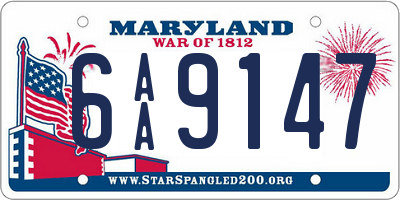 MD license plate 6AA9147