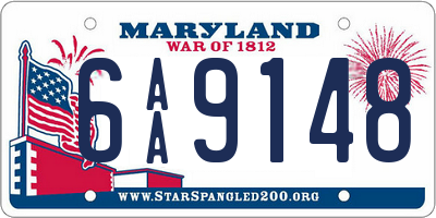 MD license plate 6AA9148