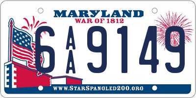 MD license plate 6AA9149