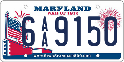 MD license plate 6AA9150