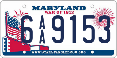 MD license plate 6AA9153