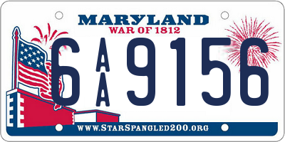 MD license plate 6AA9156