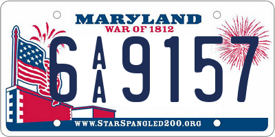 MD license plate 6AA9157