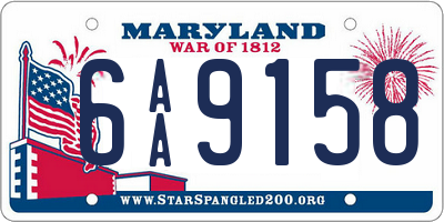 MD license plate 6AA9158