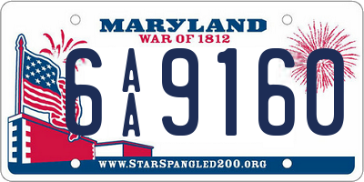 MD license plate 6AA9160