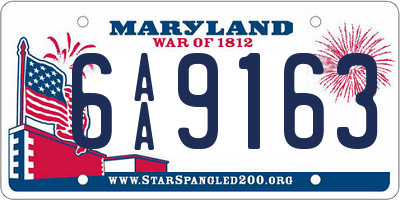 MD license plate 6AA9163