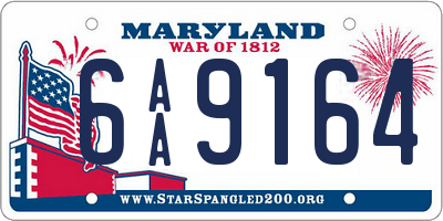 MD license plate 6AA9164