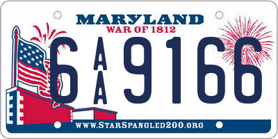 MD license plate 6AA9166