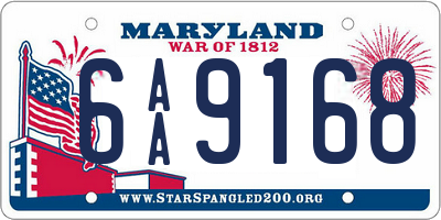 MD license plate 6AA9168