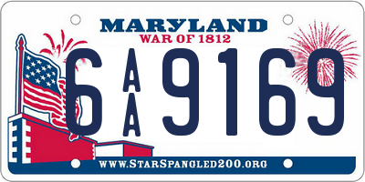 MD license plate 6AA9169