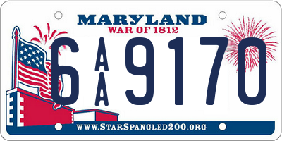 MD license plate 6AA9170