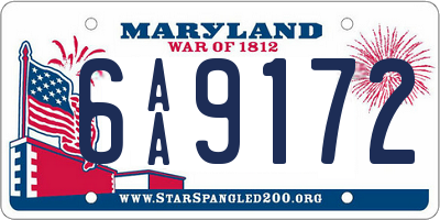 MD license plate 6AA9172