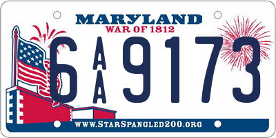 MD license plate 6AA9173