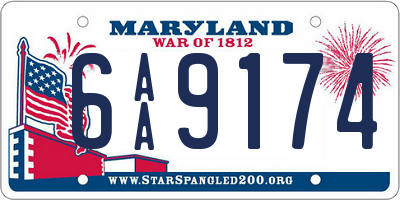 MD license plate 6AA9174