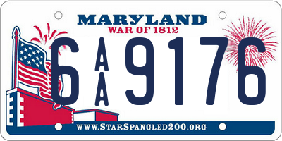 MD license plate 6AA9176