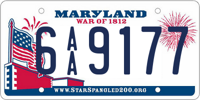 MD license plate 6AA9177