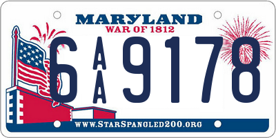 MD license plate 6AA9178